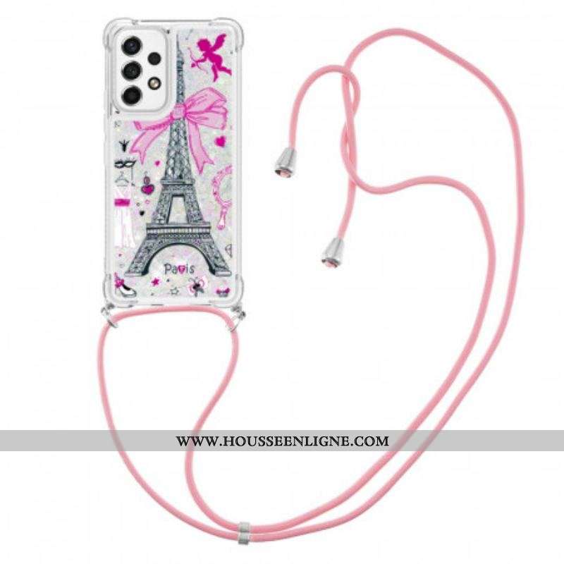 Coque Samsung Galaxy A53 5G à Cordon Tour Eiffel