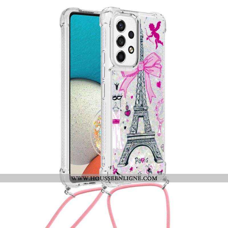 Coque Samsung Galaxy A53 5G à Cordon Tour Eiffel