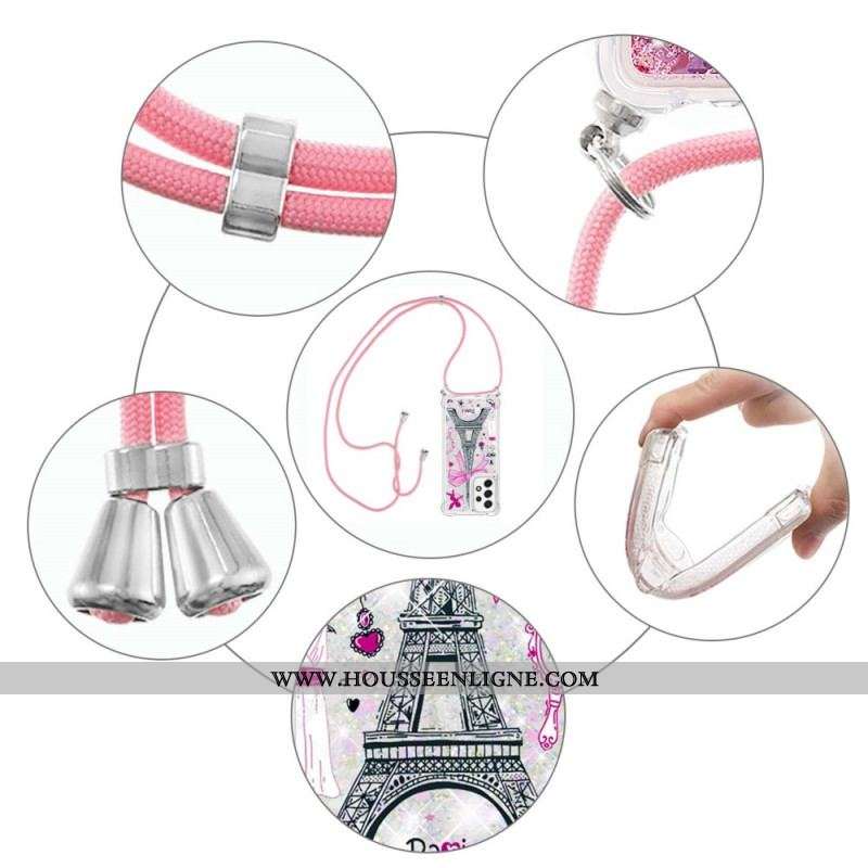 Coque Samsung Galaxy A53 5G à Cordon Tour Eiffel