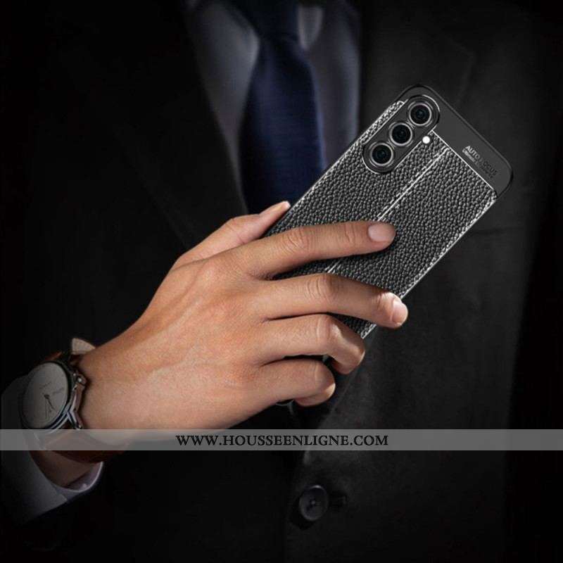 Coque Samsung Galaxy A54 5G Effet Cuir Litchi Double Line