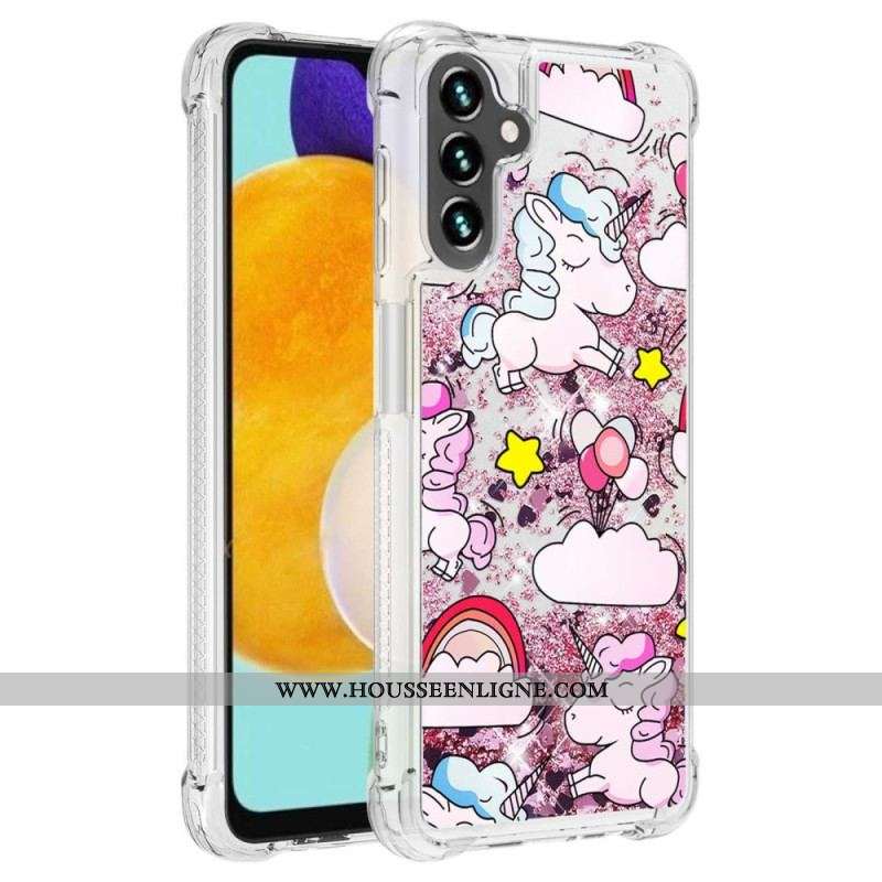Coque Samsung Galaxy A54 5G Licornes à Paillettes