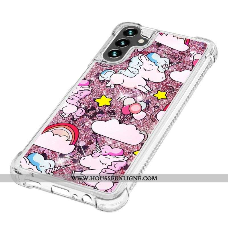 Coque Samsung Galaxy A54 5G Licornes à Paillettes