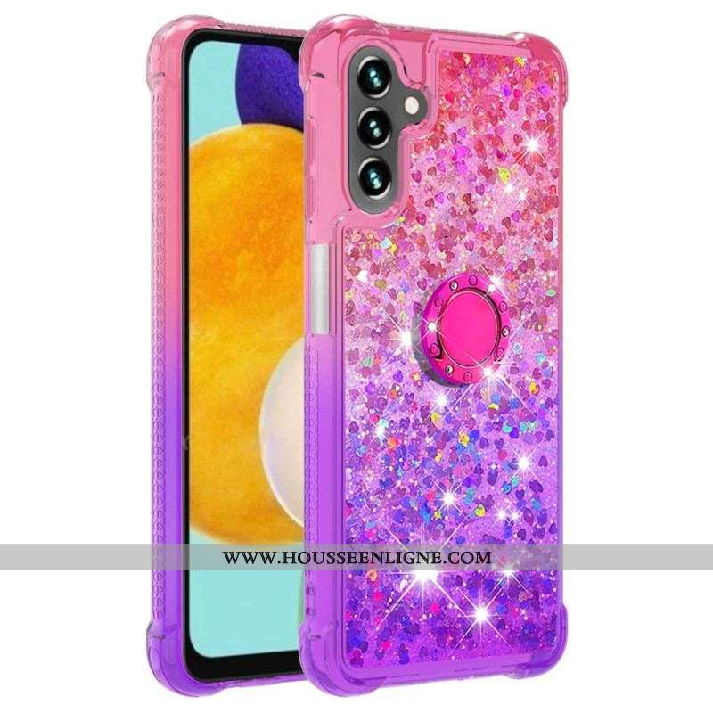 Coque Samsung Galaxy A54 5G Paillettes Anneau-Support