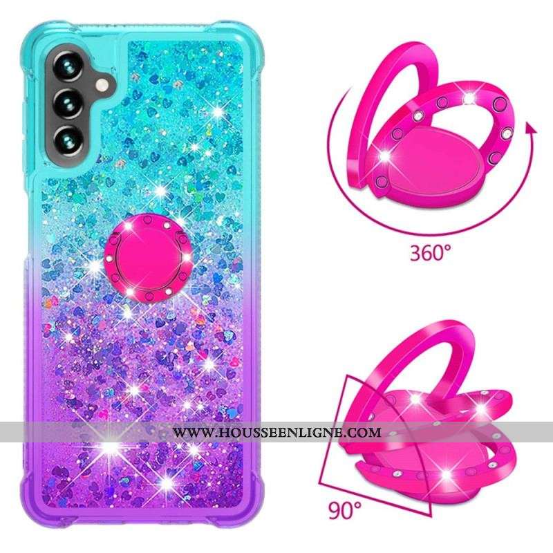 Coque Samsung Galaxy A54 5G Paillettes Anneau-Support