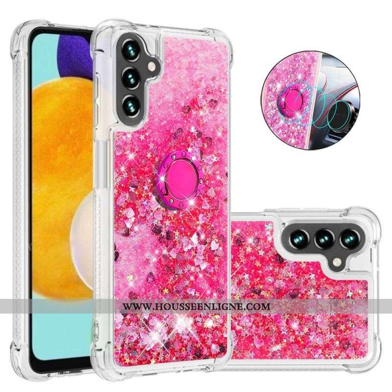 Coque Samsung Galaxy A54 5G Paillettes avec Anneau-Support