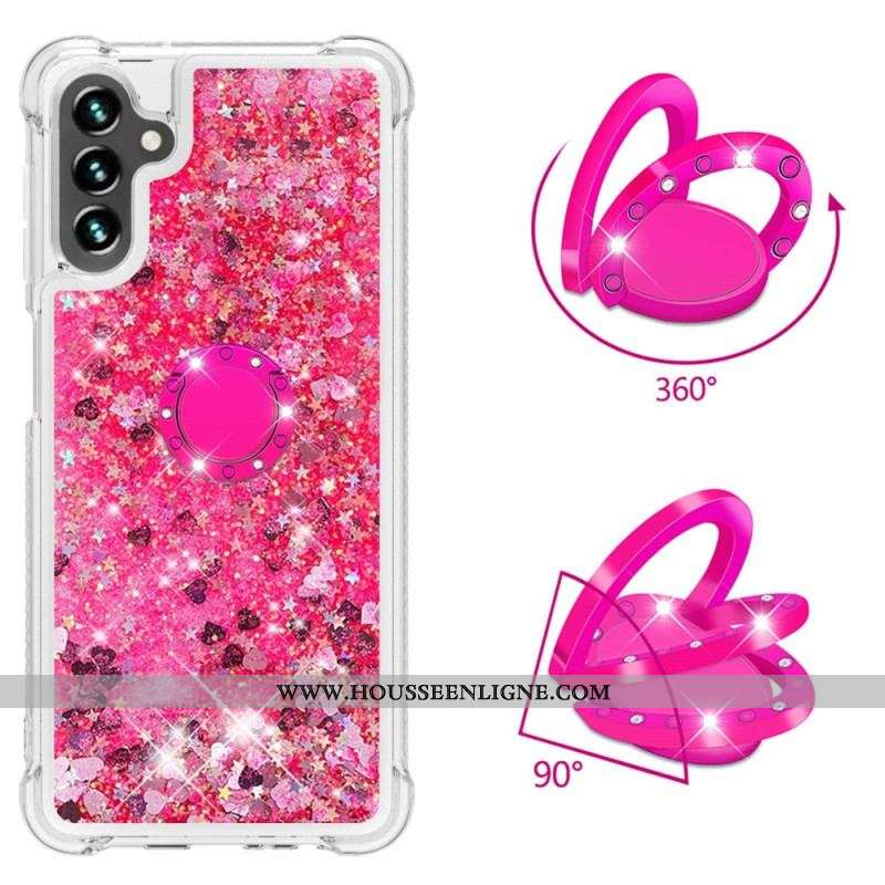 Coque Samsung Galaxy A54 5G Paillettes avec Anneau-Support