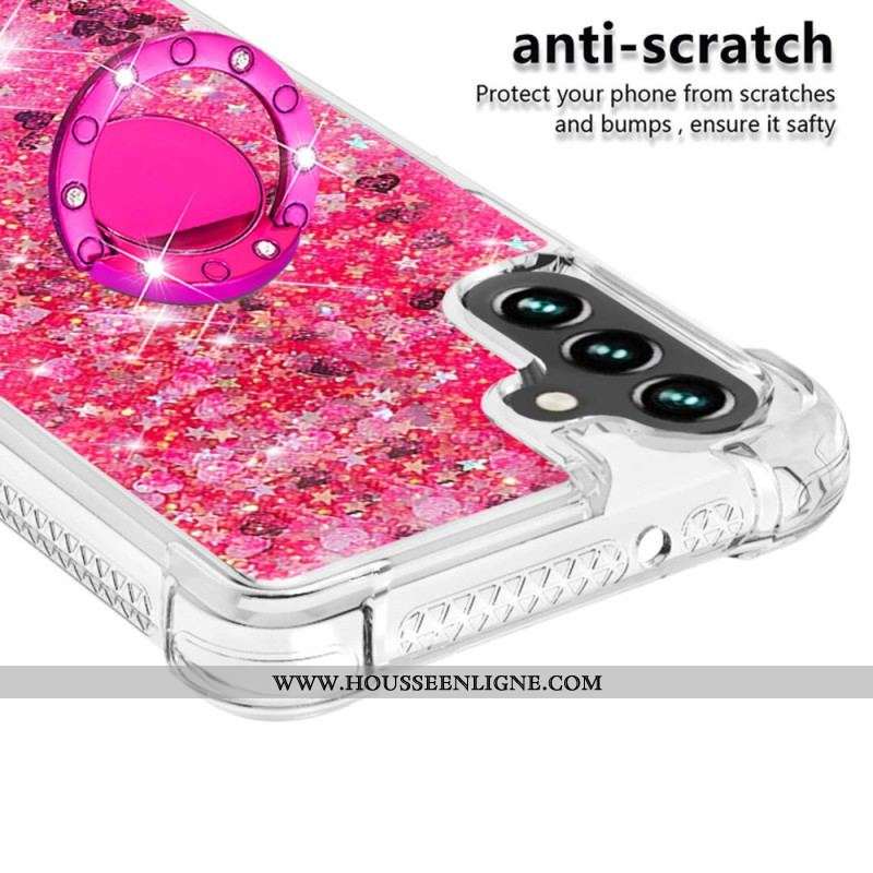 Coque Samsung Galaxy A54 5G Paillettes avec Anneau-Support