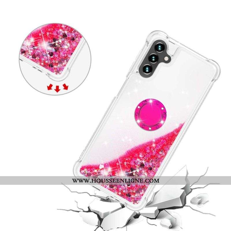 Coque Samsung Galaxy A54 5G Paillettes avec Anneau-Support