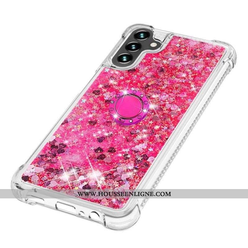 Coque Samsung Galaxy A54 5G Paillettes avec Anneau-Support