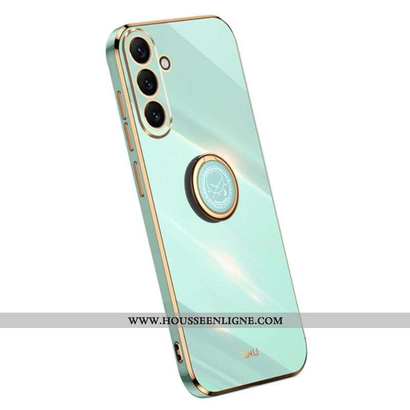 Coque Samsung Galaxy A54 5G Rebords Dorés avec Anneau-Support