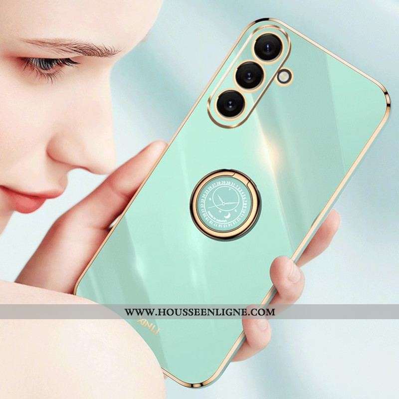 Coque Samsung Galaxy A54 5G Rebords Dorés avec Anneau-Support