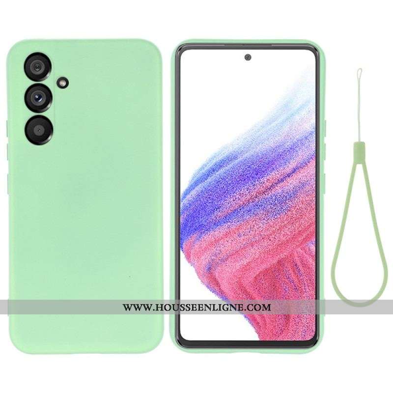 Coque Samsung Galaxy A54 5G Silicone Liquide avec Lanière