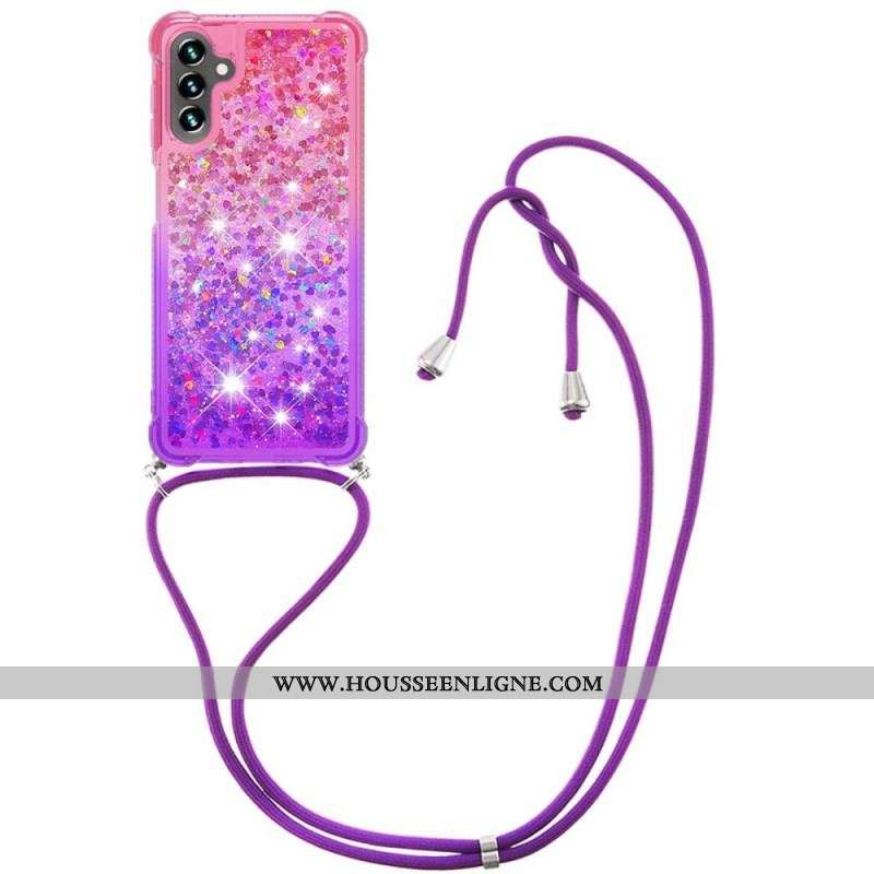 Coque Samsung Galaxy A54 5G à Cordon Silicone Paillettes