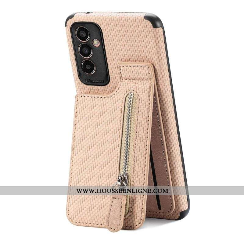 Coque Samsung Galaxy M13 Fibre Carbone Porte-Cartes Support