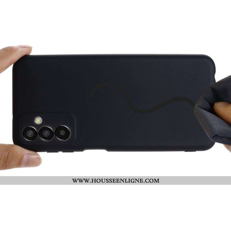 Coque Samsung Galaxy M13 Silicone Liquide avec Lanière