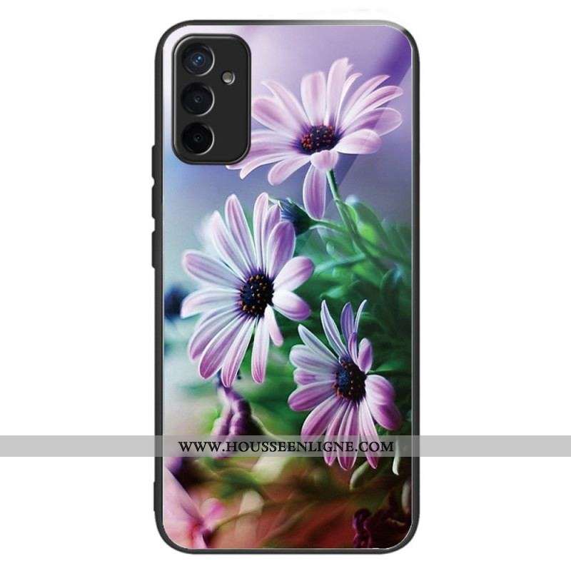 Coque Samsung Galaxy M13 Verre Trempé Fleurs
