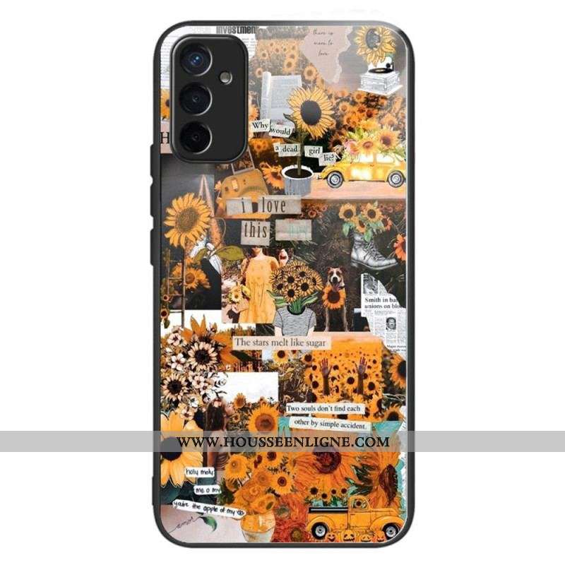 Coque Samsung Galaxy M13 Verre Trempé Tournesols