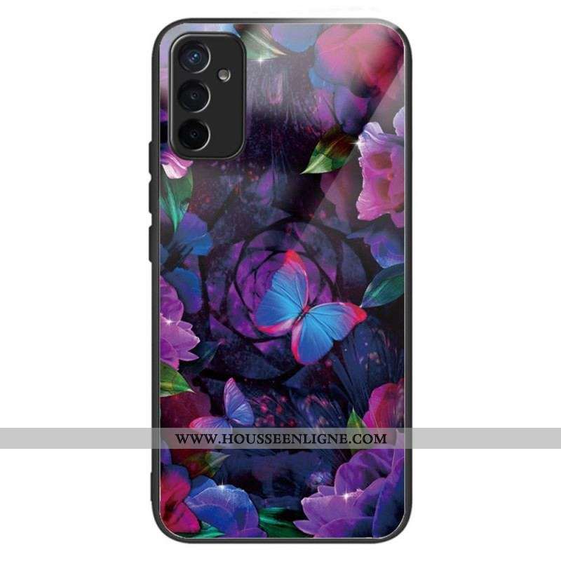 Coque Samsung Galaxy M13 Verre Trempé Variation Papillons