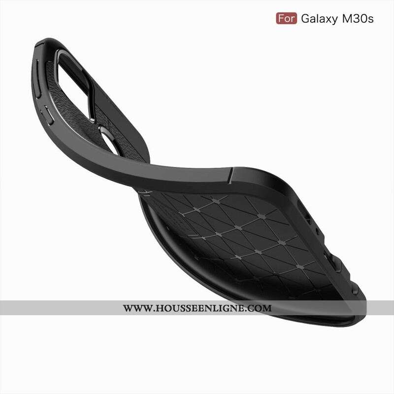 Coque Samsung Galaxy M21 Effet Cuir Litchi Double Line