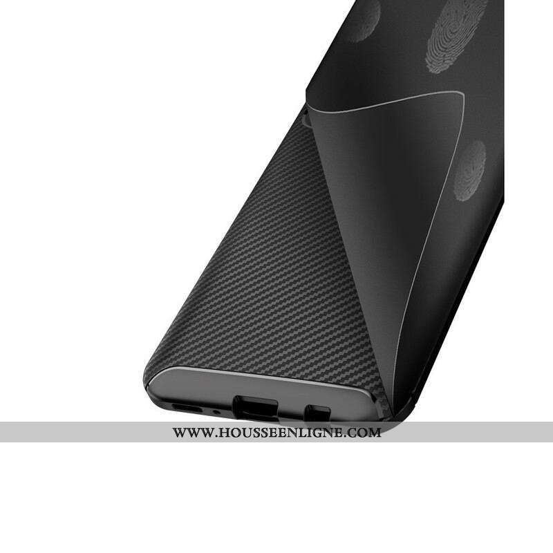 Coque Samsung Galaxy M21 Flexible Texture Fibre Carbone