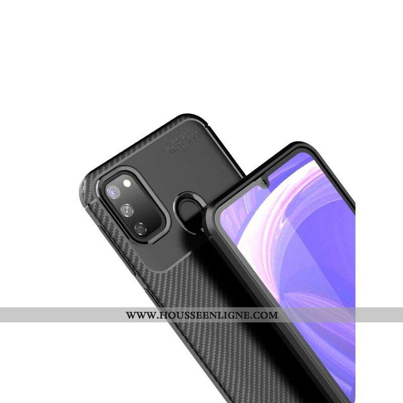 Coque Samsung Galaxy M21 Flexible Texture Fibre Carbone