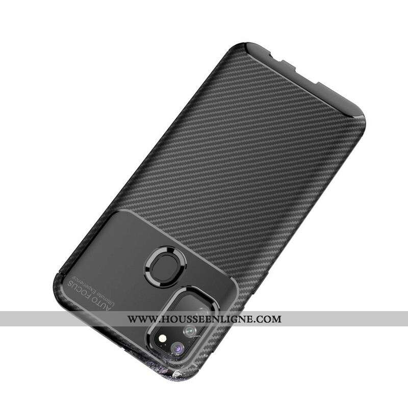 Coque Samsung Galaxy M21 Flexible Texture Fibre Carbone