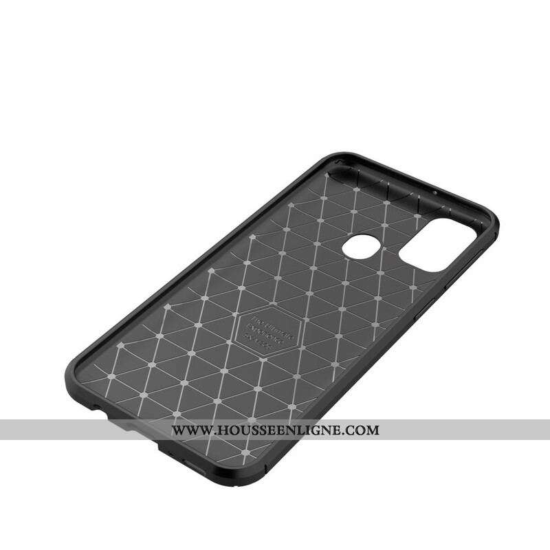 Coque Samsung Galaxy M21 Flexible Texture Fibre Carbone