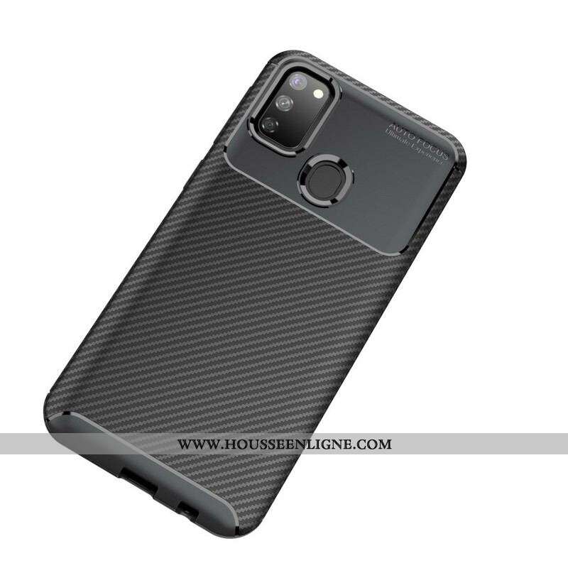 Coque Samsung Galaxy M21 Flexible Texture Fibre Carbone