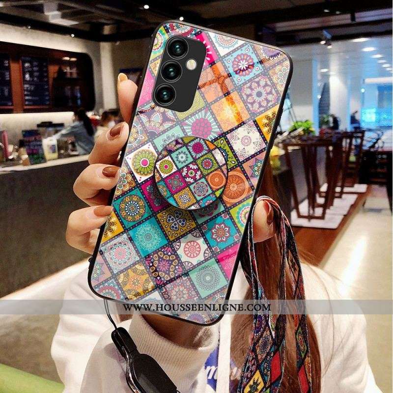 Coque Samsung Galaxy M23 5G Support Magnétique Patchwork