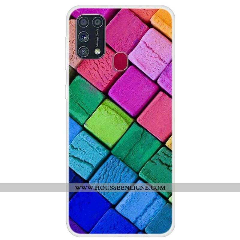 Coque Samsung Galaxy M31 Cubes Colorés