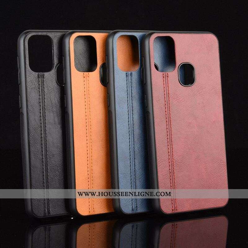 Coque Samsung Galaxy M31 Effet Cuir Couture