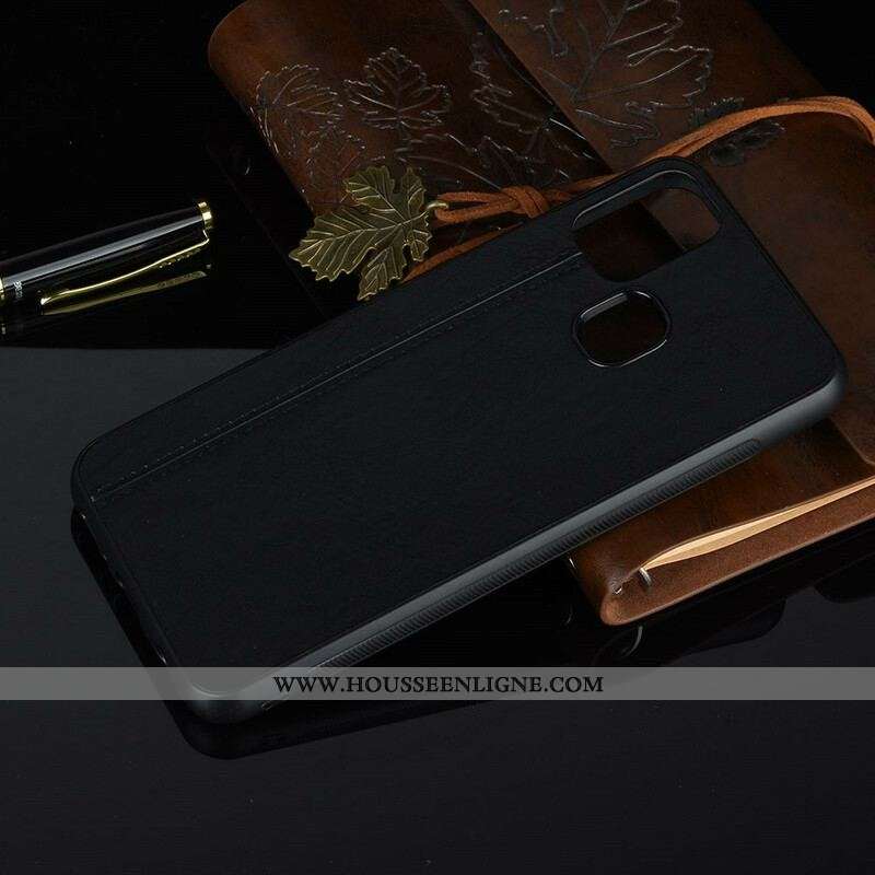 Coque Samsung Galaxy M31 Effet Cuir Couture