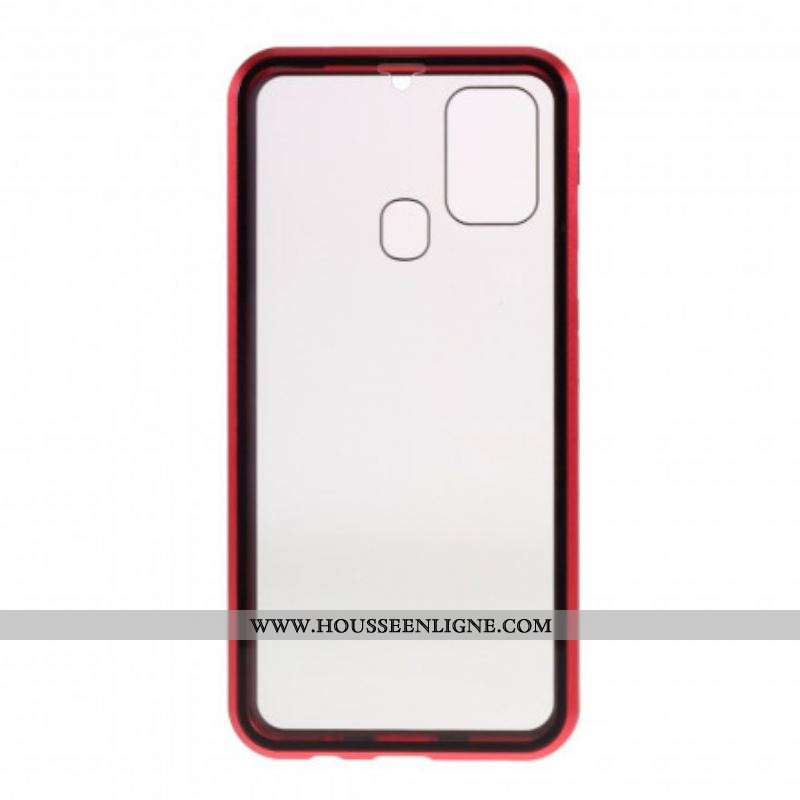 Coque Samsung Galaxy M31 Rebords Métal et Verre Trempé