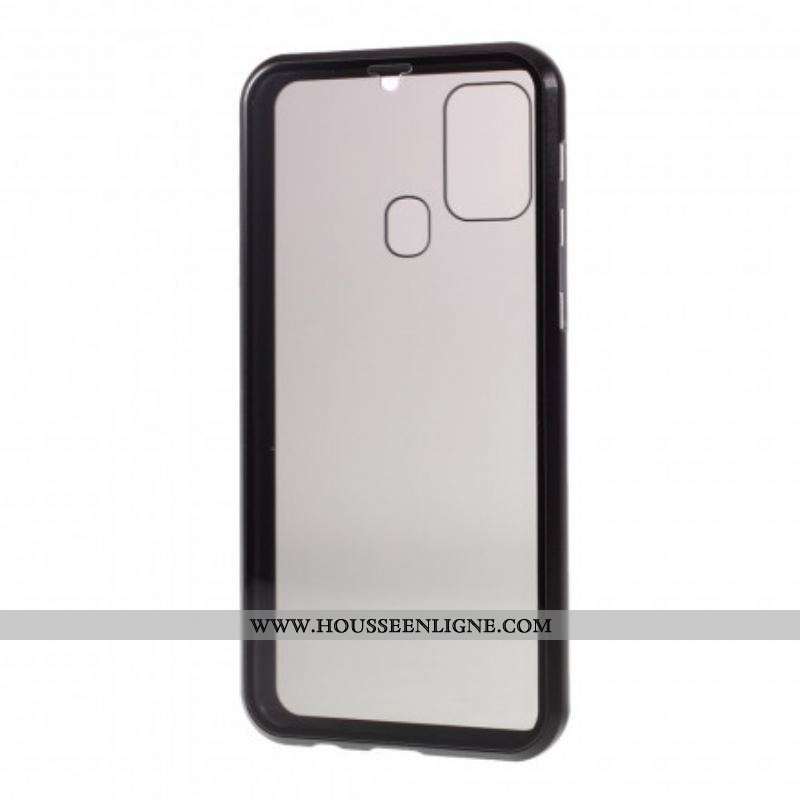 Coque Samsung Galaxy M31 Rebords Métal et Verre Trempé