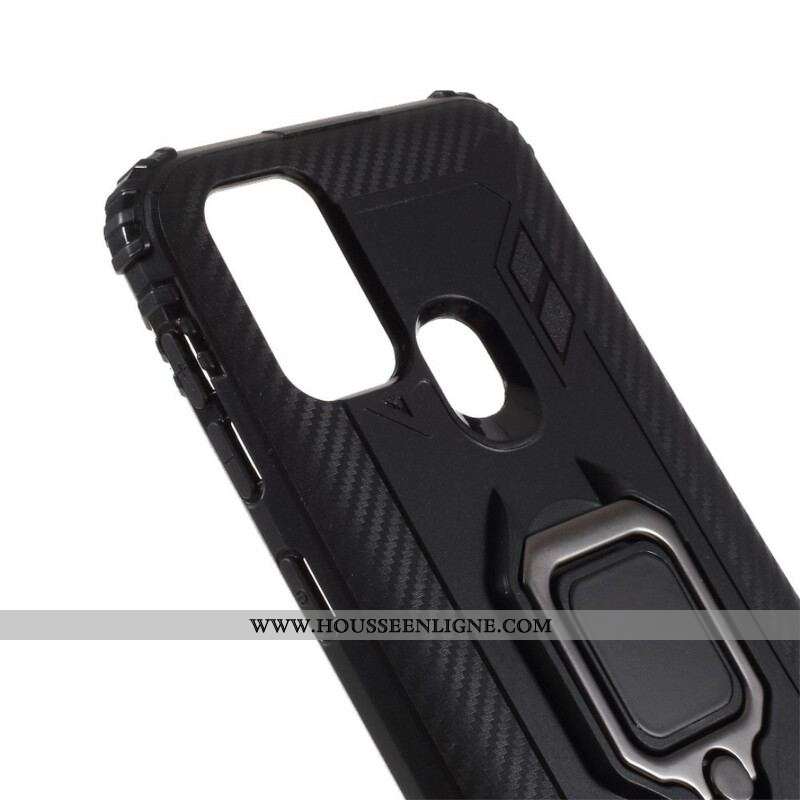 Coque Samsung Galaxy M31 Ring et Fibre Carbone