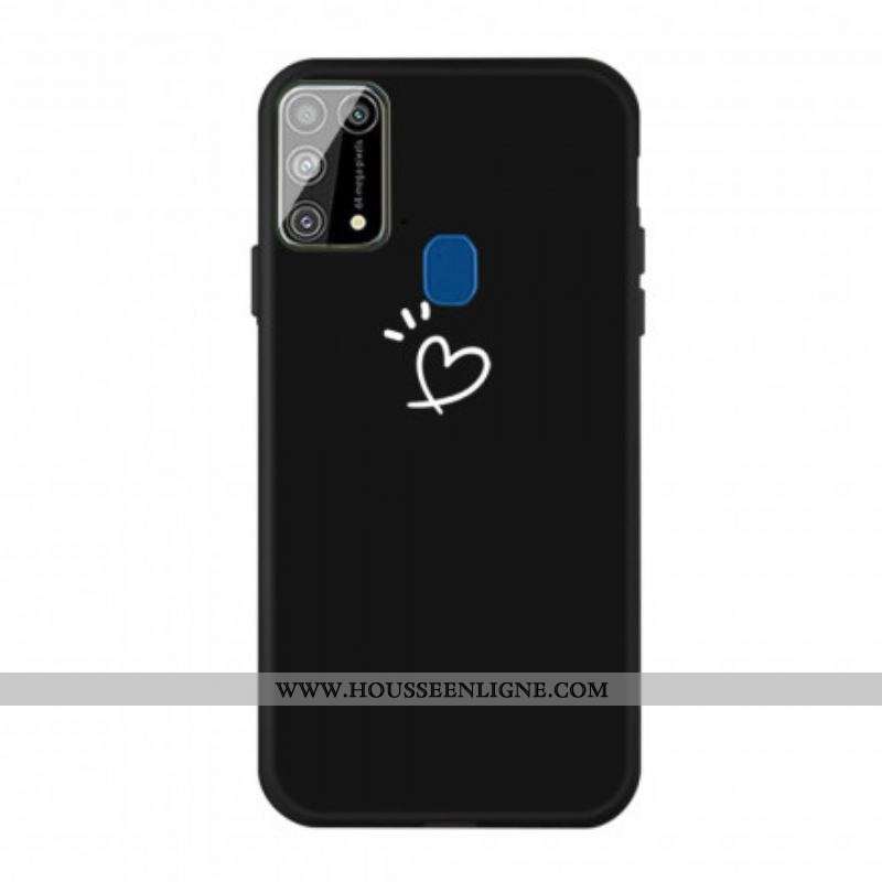 Coque Samsung Galaxy M31 Silicone Coeur Battant