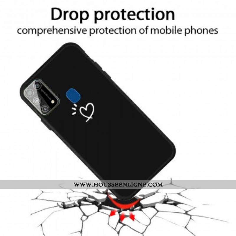Coque Samsung Galaxy M31 Silicone Coeur Battant