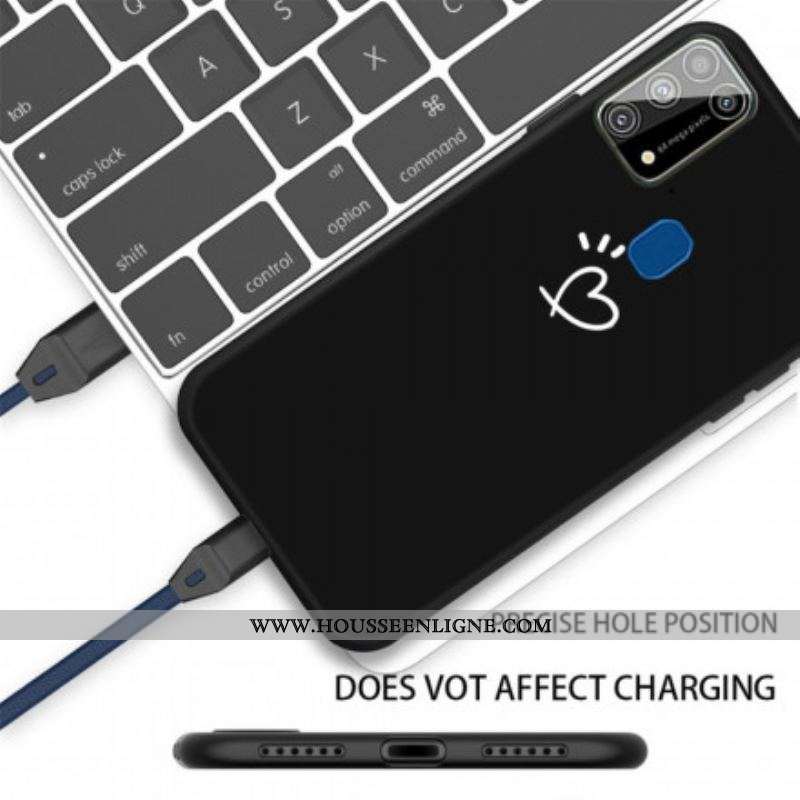 Coque Samsung Galaxy M31 Silicone Coeur Battant