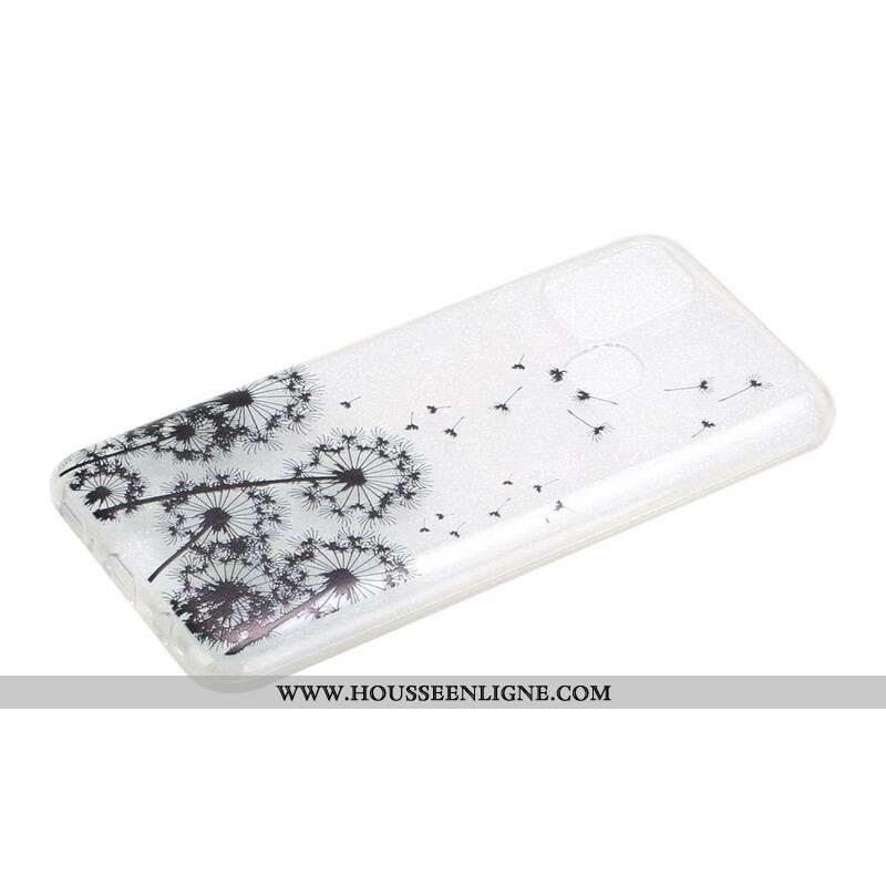 Coque Samsung Galaxy M31 Transparente Pissenlits Noirs