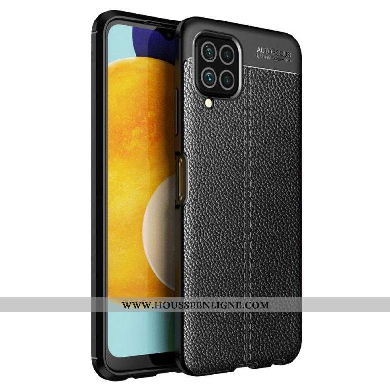 Coque Samsung Galaxy M32 Effet Cuir Litchi Double Line