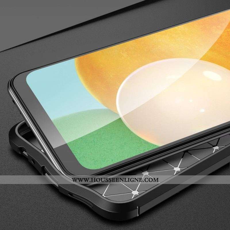 Coque Samsung Galaxy M32 Effet Cuir Litchi Double Line