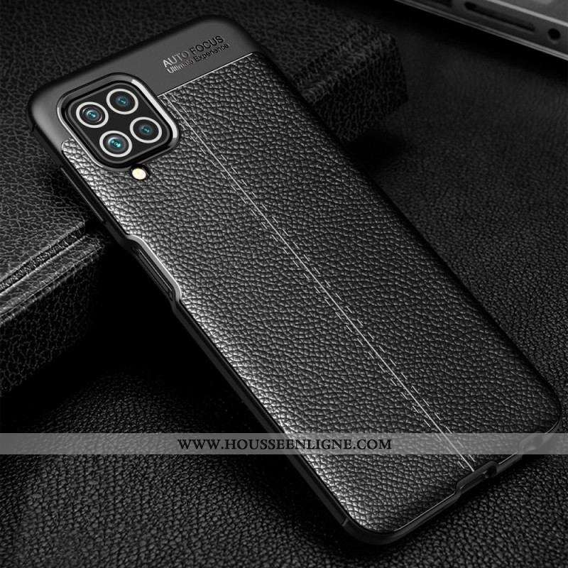 Coque Samsung Galaxy M32 Effet Cuir Litchi Double Line