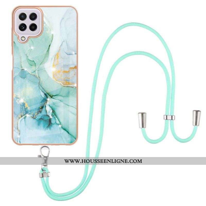 Coque Samsung Galaxy M32 à Cordon Marbre Design