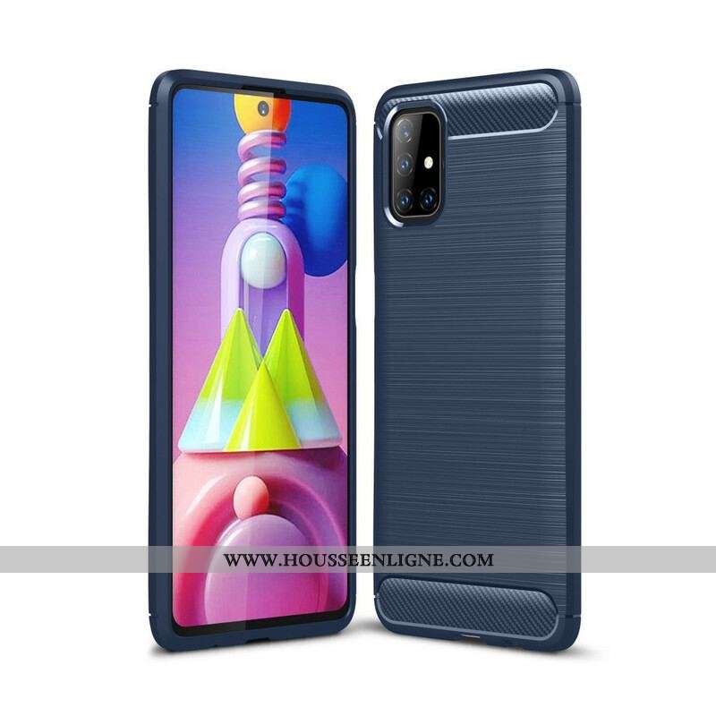 Coque Samsung Galaxy M51 Fibre Carbone Brossée