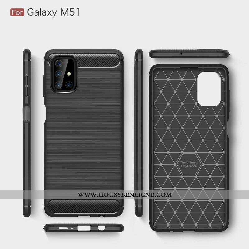 Coque Samsung Galaxy M51 Fibre Carbone Brossée