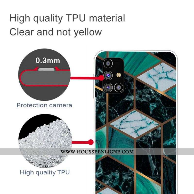 Coque Samsung Galaxy M51 Marbre Géométrique