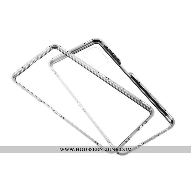 Coque Samsung Galaxy M51 Rebords Métal et Verre Trempé