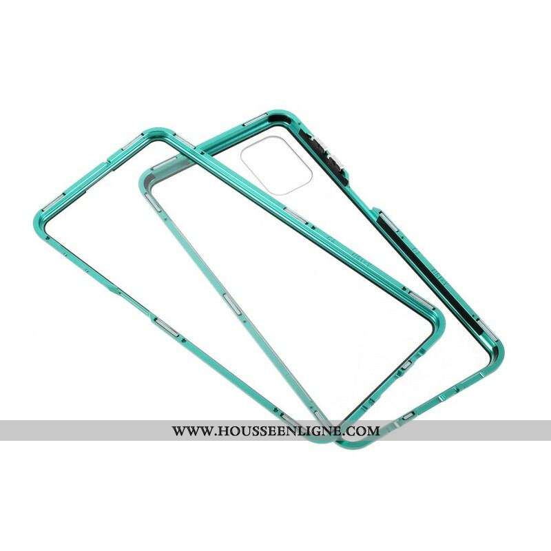 Coque Samsung Galaxy M51 Rebords Métal et Verre Trempé
