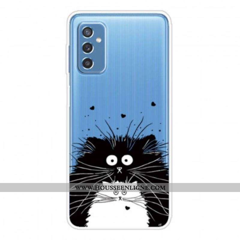 Coque Samsung Galaxy M52 5G Chats Noir et Blanc
