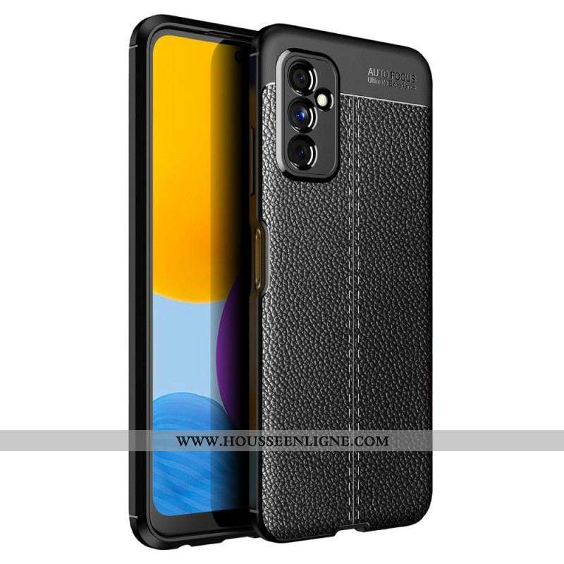 Coque Samsung Galaxy M52 5G Effet Cuir Litchi Double Line
